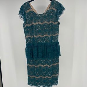 Maeve teal Elsa peplum tiered dress small